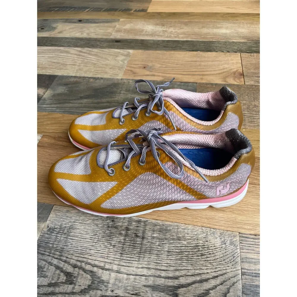 FootJoy Women's Spikeless Golf Shoes Pink Gold Mesh Wide 8.5W